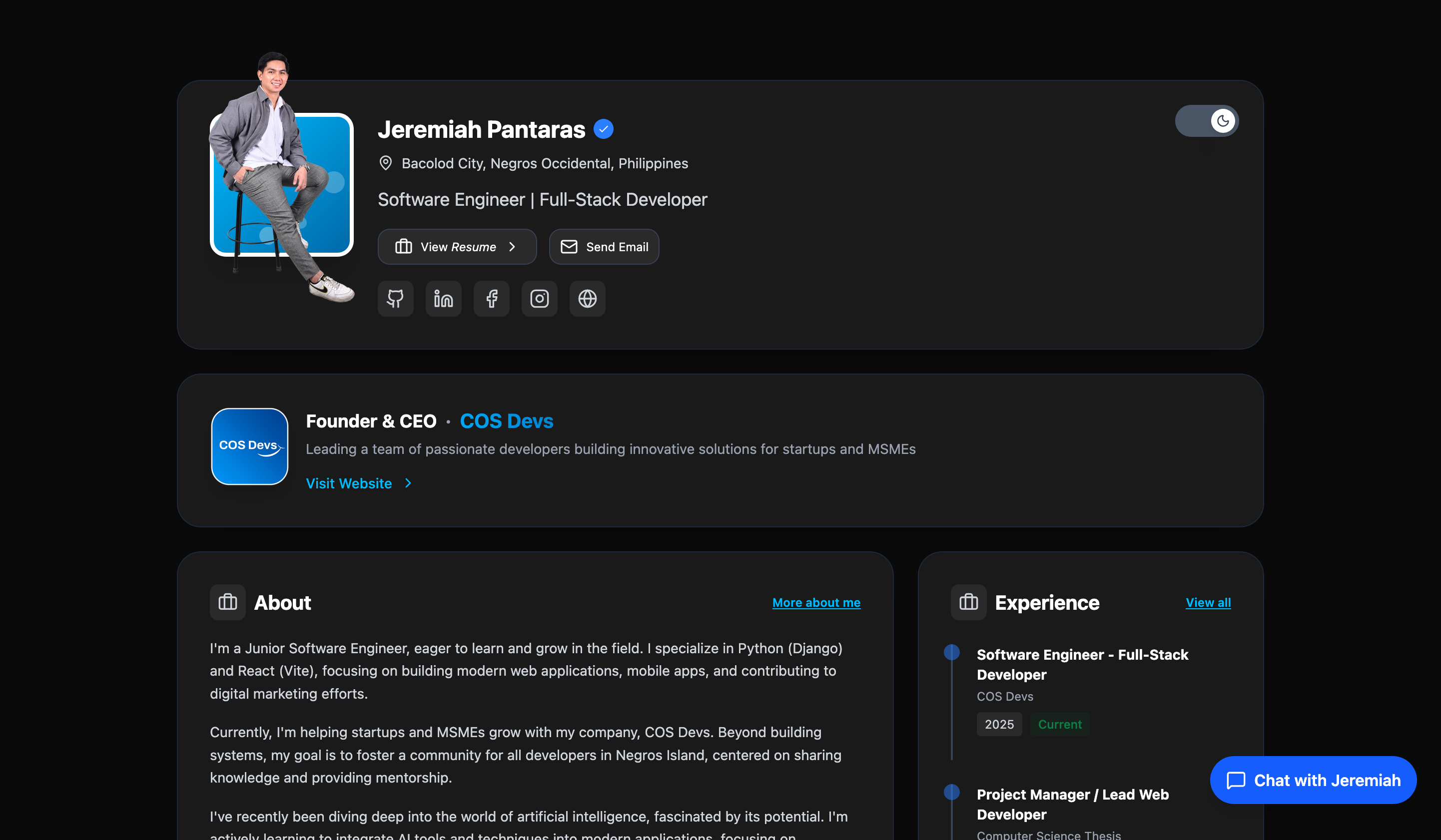 Jeremiah Pantaras | Software Engineer & Full-Stack Developer